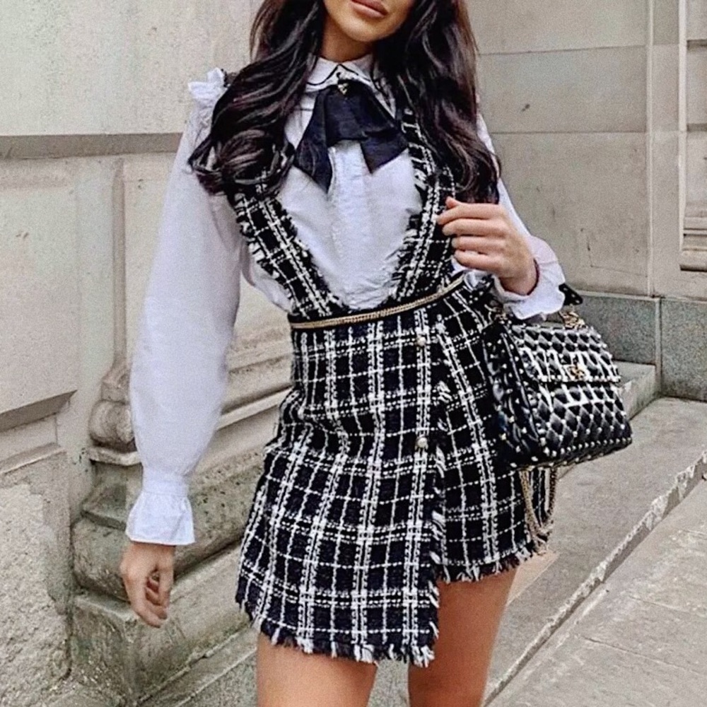 Blogger Fav | Trendy Tweed Romper Playsuit Skort M